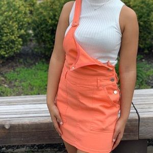 jean skirt overall “peach”